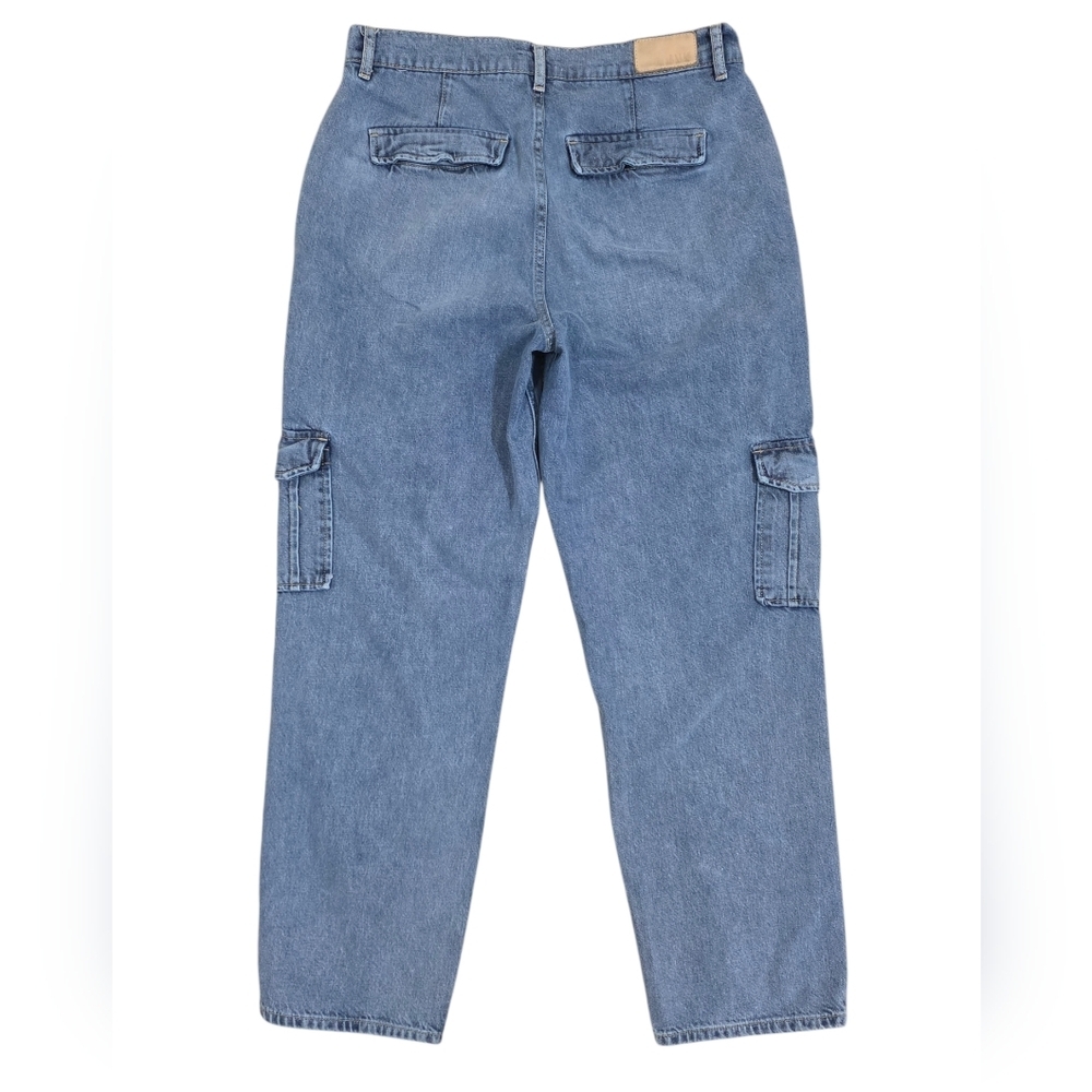 Rails Speedway Cargo Relaxed Boyfriend Pant Breezy Blue Wash Relaxed Denim Jeans - Picture 3 of 10